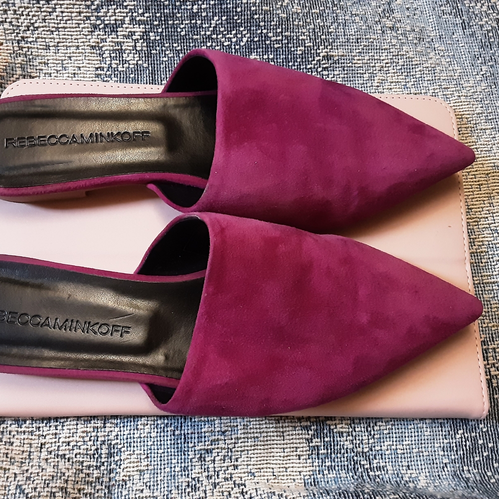 Rebecca Minkoff Women's Purple Suede Mules